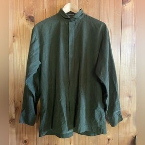 ESKANDAR Corduroy Button-Down Shirt Size 0